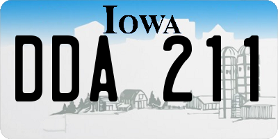 IA license plate DDA211
