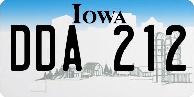 IA license plate DDA212
