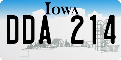 IA license plate DDA214