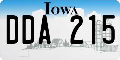 IA license plate DDA215