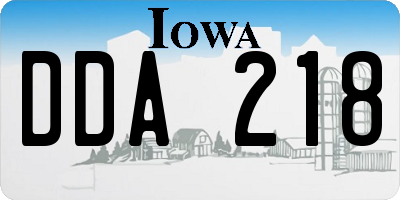 IA license plate DDA218