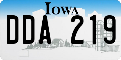 IA license plate DDA219