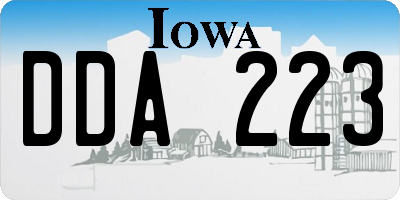 IA license plate DDA223