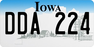 IA license plate DDA224
