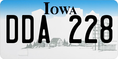 IA license plate DDA228