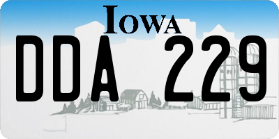 IA license plate DDA229