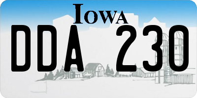 IA license plate DDA230