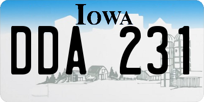 IA license plate DDA231
