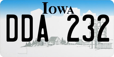 IA license plate DDA232