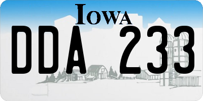 IA license plate DDA233