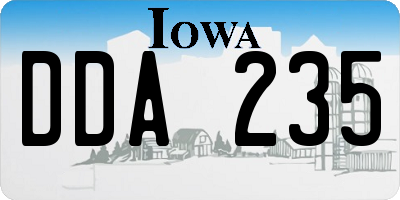 IA license plate DDA235