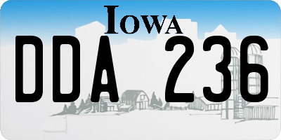 IA license plate DDA236