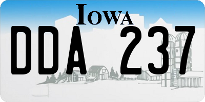 IA license plate DDA237