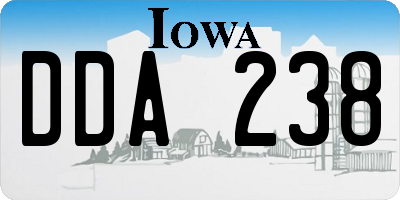 IA license plate DDA238