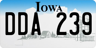 IA license plate DDA239