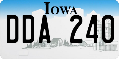 IA license plate DDA240