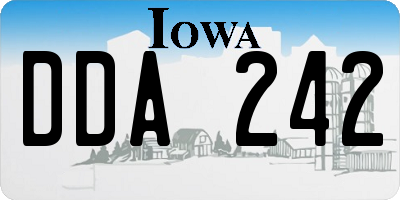 IA license plate DDA242
