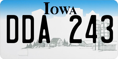IA license plate DDA243