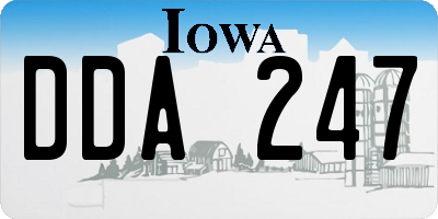 IA license plate DDA247