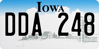 IA license plate DDA248