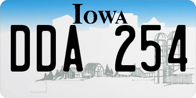 IA license plate DDA254
