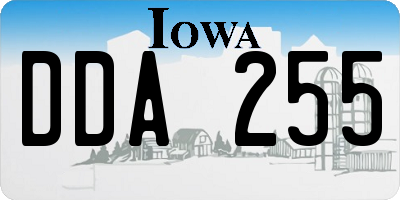 IA license plate DDA255