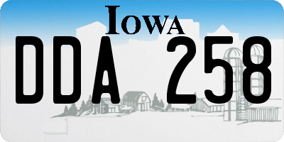 IA license plate DDA258