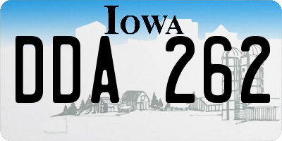 IA license plate DDA262