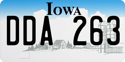 IA license plate DDA263