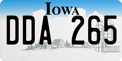 IA license plate DDA265
