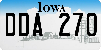 IA license plate DDA270