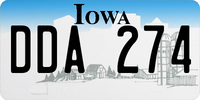IA license plate DDA274