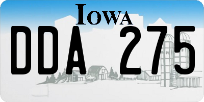 IA license plate DDA275