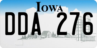 IA license plate DDA276