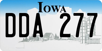 IA license plate DDA277