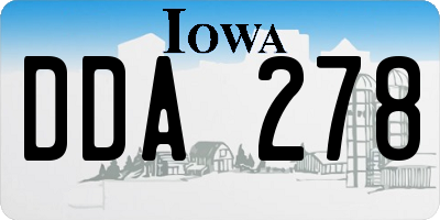 IA license plate DDA278
