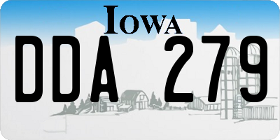 IA license plate DDA279