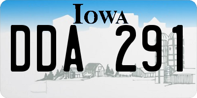 IA license plate DDA291