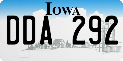 IA license plate DDA292