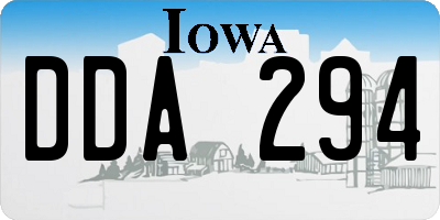 IA license plate DDA294