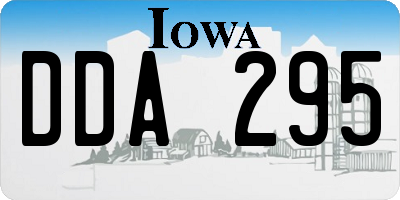 IA license plate DDA295