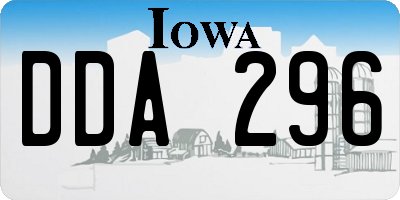IA license plate DDA296