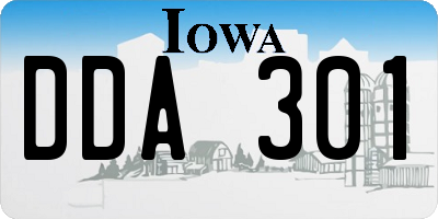 IA license plate DDA301