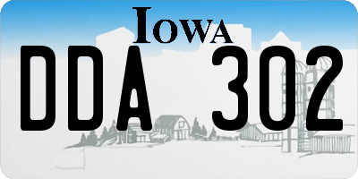 IA license plate DDA302