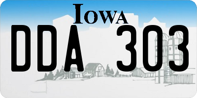 IA license plate DDA303