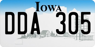 IA license plate DDA305
