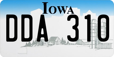 IA license plate DDA310