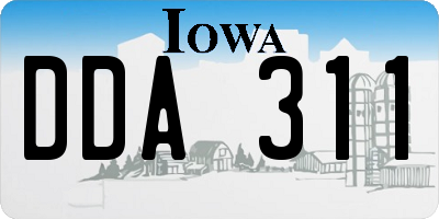 IA license plate DDA311