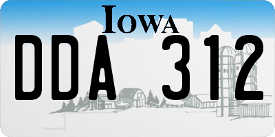 IA license plate DDA312