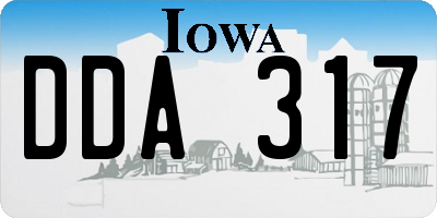 IA license plate DDA317